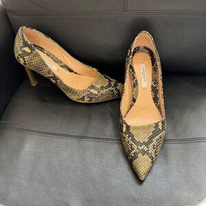 MM LaFleur Ginger Leather Pumps Green Black Croc Pattern Sz US 7M EU 37.5 New!